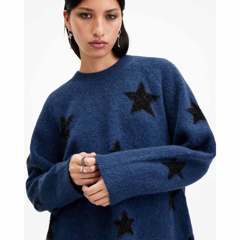 AllSaints Starlet Brushed Jacquard Print Jumper image number 2